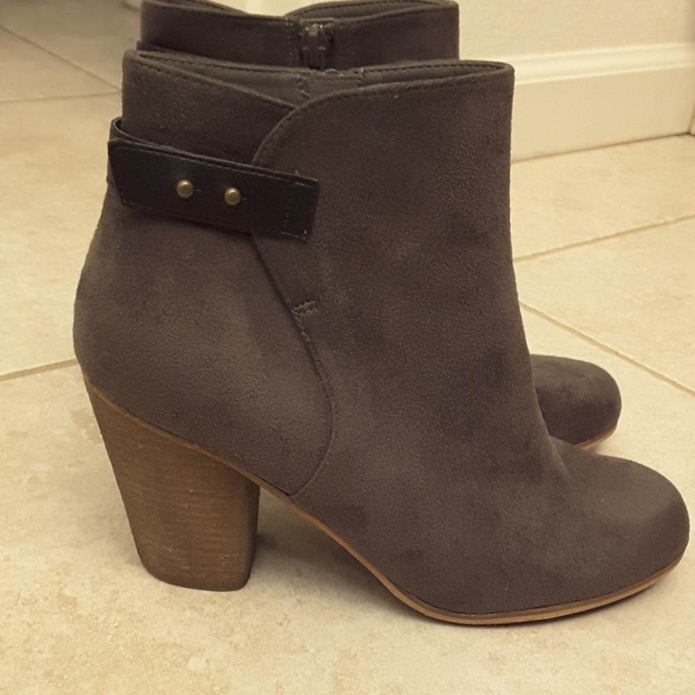 Gray Suede Booties size 9.5